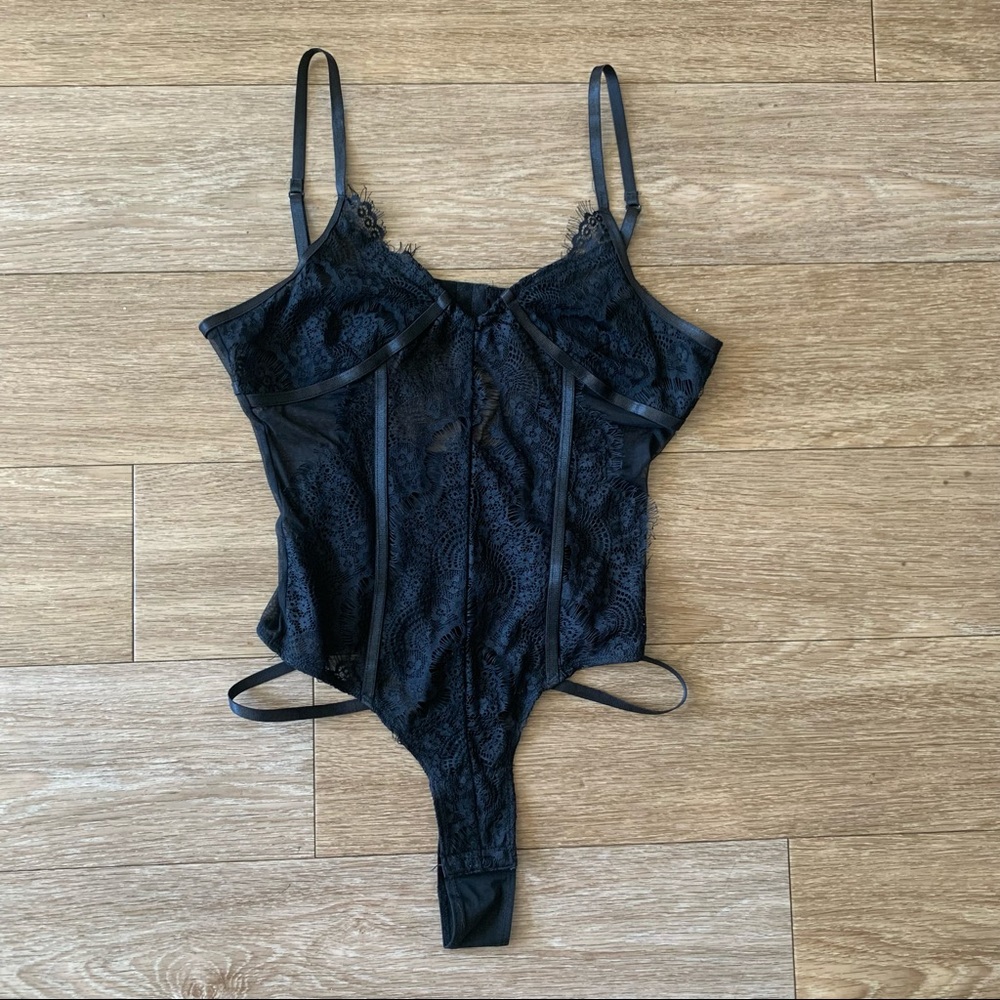 Nasty Gal Black Lace Bodysuit